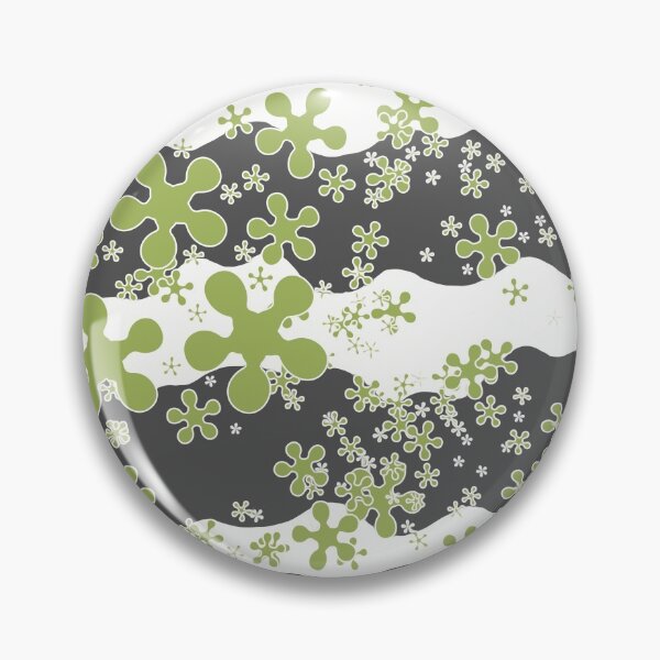 Artikelvorschau, Horizontal waves, grey, olive green, white, lines, flowers entworfen und verkauft von Svitac.