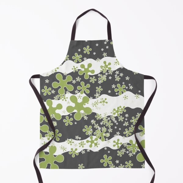 Artikelvorschau, Horizontal waves, grey, olive green, white, lines, flowers entworfen und verkauft von Svitac.