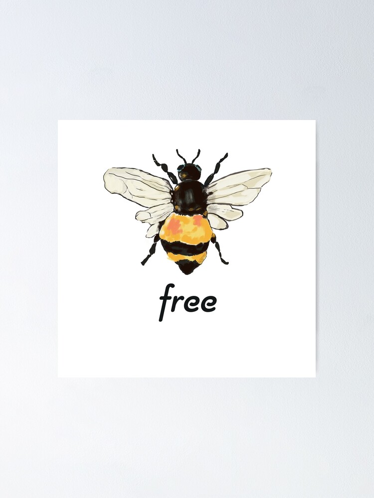 Thumbnail 1 of 3, Poster, Bee free designed and sold by lordyswiss.