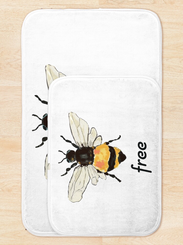 Thumbnail 5 of 6, Bath Mat, Bee free designed and sold by lordyswiss.