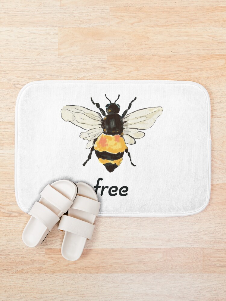 Thumbnail 1 of 6, Bath Mat, Bee free designed and sold by lordyswiss.