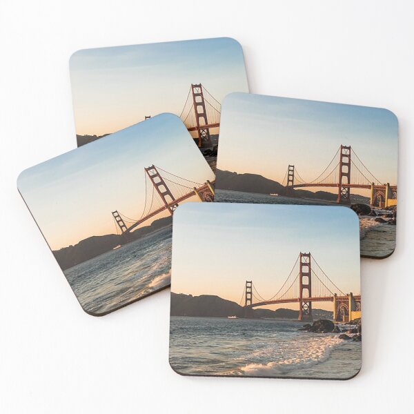 Item preview, Golden Gate Bridge from the beach photograph, San Francisco Bridge , Ocean waves, Sunset at the Golden Gate Bridge,  designed and sold by Nostrathomas66.