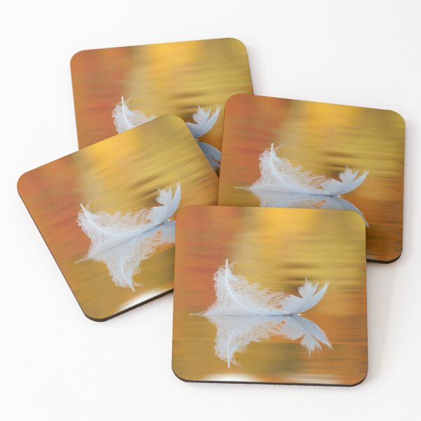 Item preview, White Swan Feather Reflected in Lake with Fall Colors designed and sold by Sam Morrison.