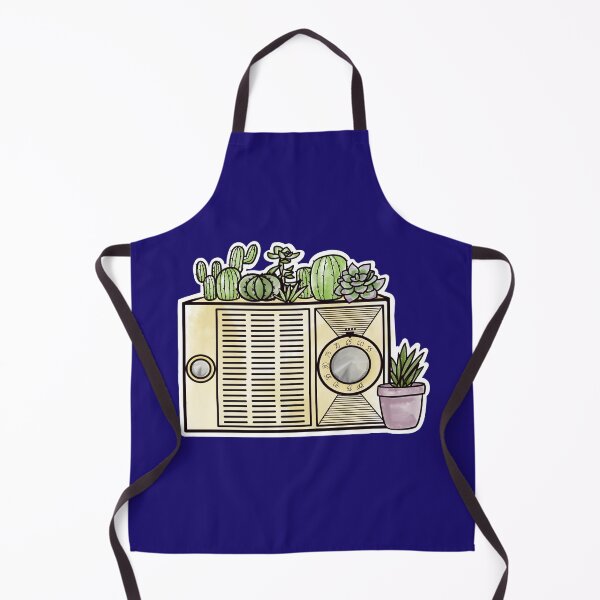 Item preview, Blue Retro Radio with Succulents designed and sold by Hibiscusly.