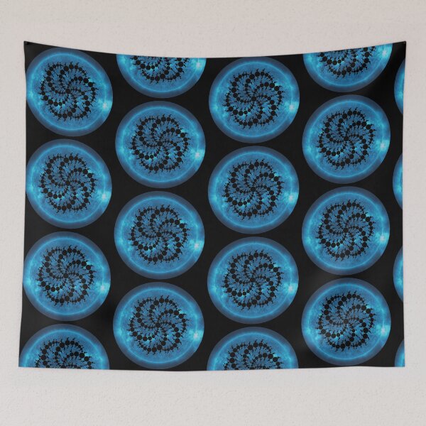 Item preview, Blue Fractal Spiral Sun, Solstice, Astronomy  designed and sold by amanda150771.