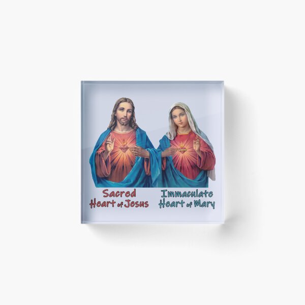 Item preview, Traditional Sacred and Immaculate Hearts (Jesus and Mary) Typography, Transparent background designed and sold by Brasilia.