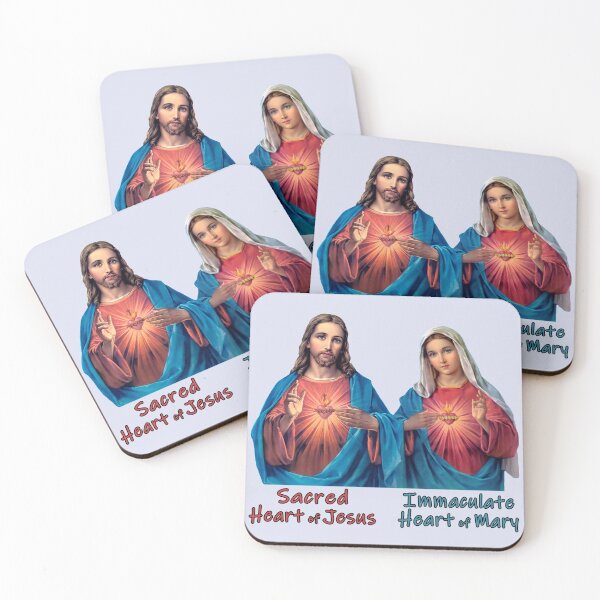 Item preview, Traditional Sacred and Immaculate Hearts (Jesus and Mary) Typography, Transparent background designed and sold by Brasilia.