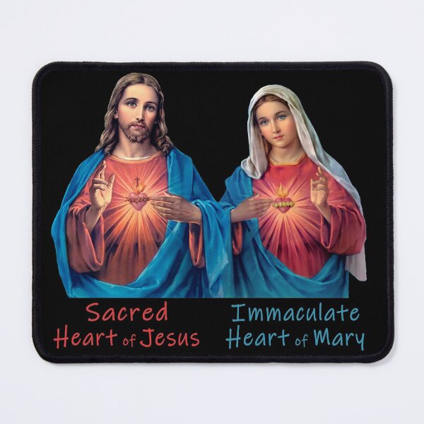 Item preview, Traditional Sacred and Immaculate Hearts (Jesus and Mary) Typography, Transparent background designed and sold by Brasilia.