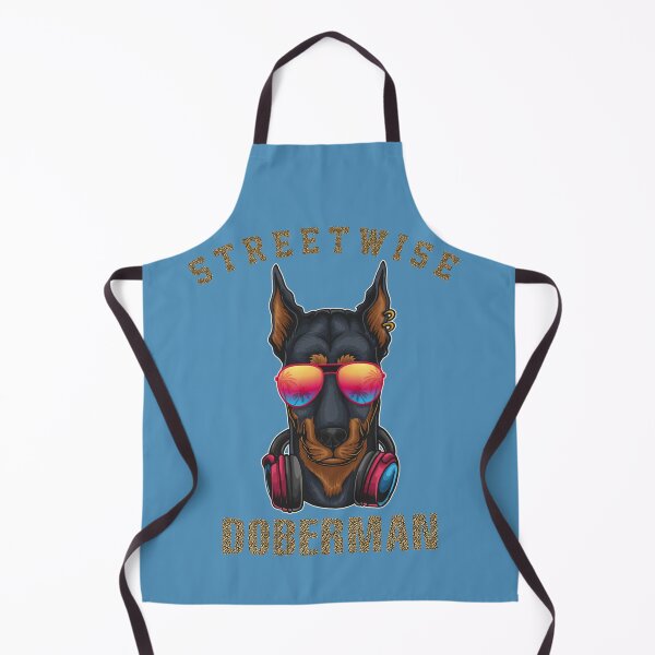 Item preview, Streetwise Doberman,  An illustration of a Doberman Dogs Head looking stylish with Sunglasses and Headphone and pierced ears. Titled: Streetwise Doberman designed and sold by PetLovers-Trust.