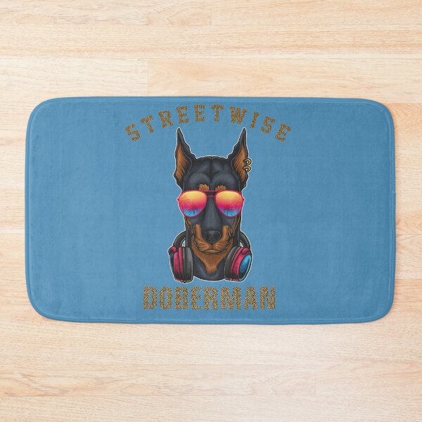 Item preview, Streetwise Doberman,  An illustration of a Doberman Dogs Head looking stylish with Sunglasses and Headphone and pierced ears. Titled: Streetwise Doberman designed and sold by PetLovers-Trust.