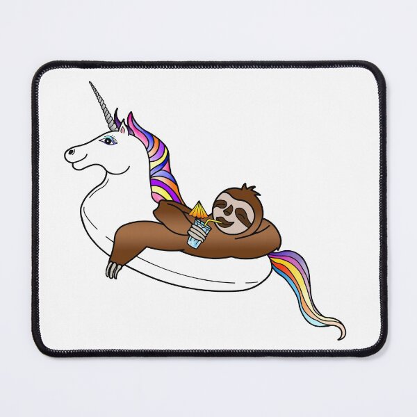 Item preview, Sloth Chilling on a Unicorn Float sipping a Fruity Umbrella Cocktail Drink designed and sold by MelindaLedsome.