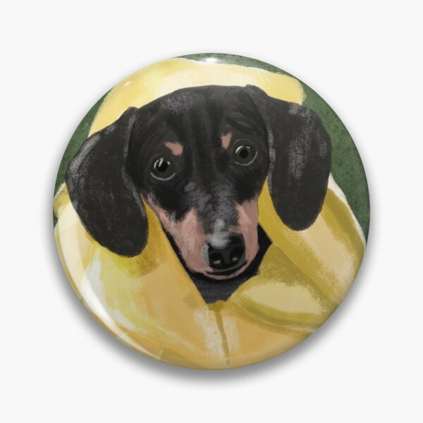 Item preview, Dachshund Weiner sausage dog wearing a raincoat designed and sold by PaperPaper.