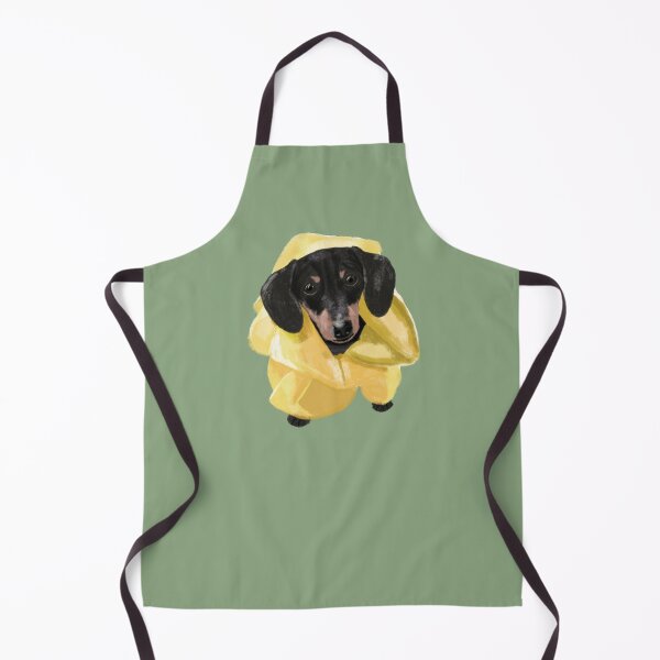 Item preview, Dachshund Weiner sausage dog wearing a raincoat designed and sold by PaperPaper.
