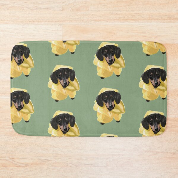 Item preview, Dachshund Weiner sausage dog wearing a raincoat designed and sold by PaperPaper.