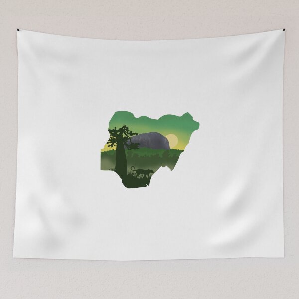 Item preview, Nigeria, map and landscape designed and sold by landscapeworlds.