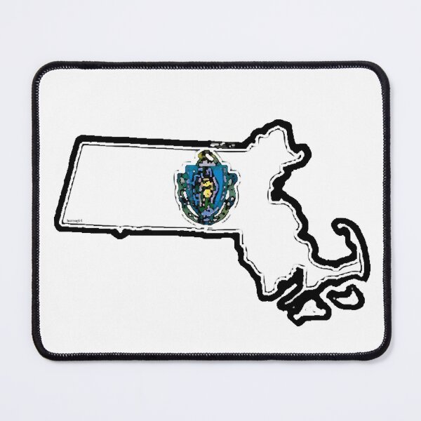 Item preview, Massachusetts Map With Massachusetts Flag designed and sold by Havocgirl.