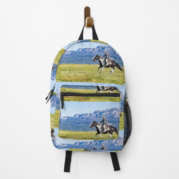 Item preview, Cowgirl Riding in Wyoming's Absaroka Range designed and sold by Kay Brewer.