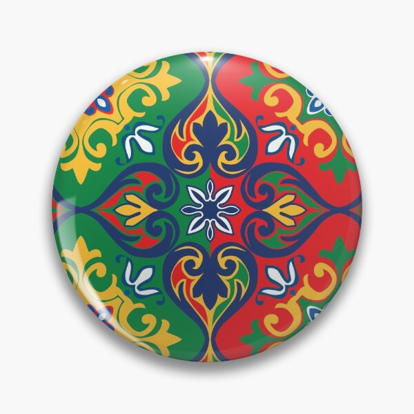 Item preview, Red, green and navy blue pattern [Azulejos] designed and sold by FK-UK.
