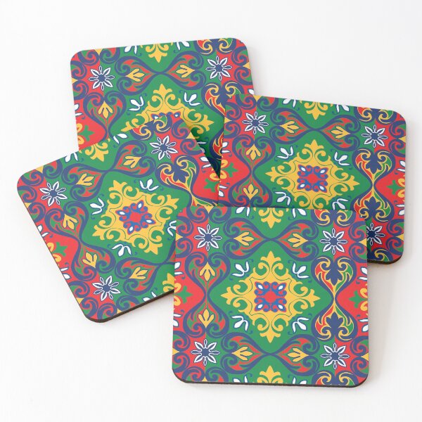 Item preview, Red, green and navy blue pattern [Azulejos] designed and sold by FK-UK.