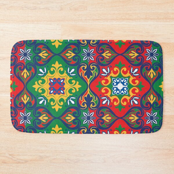 Item preview, Red, green and navy blue pattern [Azulejos] designed and sold by FK-UK.
