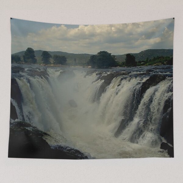 Item preview, Waterfall in India, water cascading downward, splash, mist, rainbow, whitewater, river designed and sold by Nostrathomas66.
