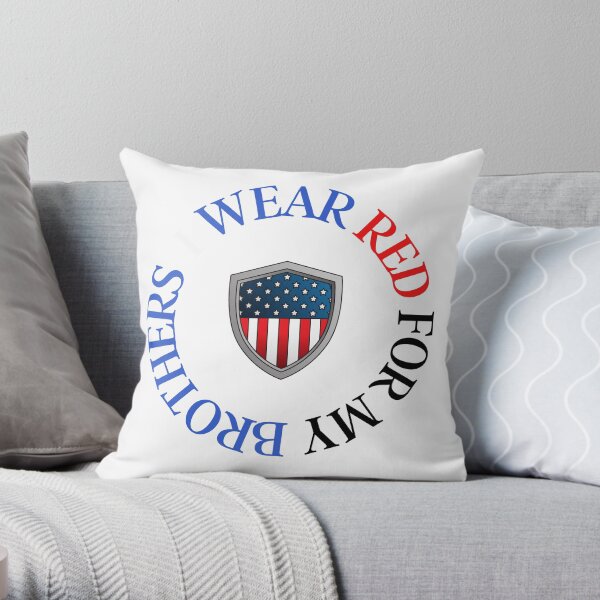 I WEAR RED FOR MY BROTHER Throw Pillow
