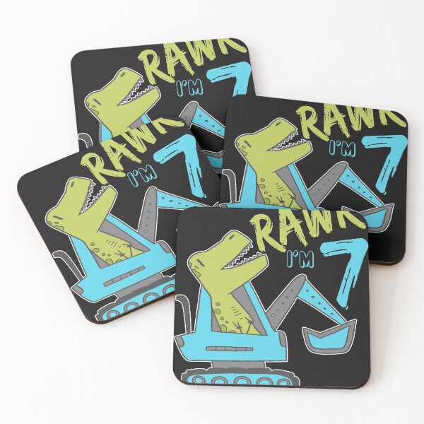 Item preview, Kawaii Rawr I'm 7 Year Old Day Dinosaur Excavator designed and sold by fantasyy.