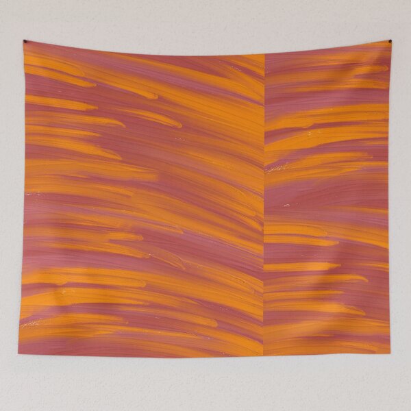 Item preview, Sunrise Sunset Warm Toned Brush Strokes Abstract Art Oil Painting designed and sold by hopecope.