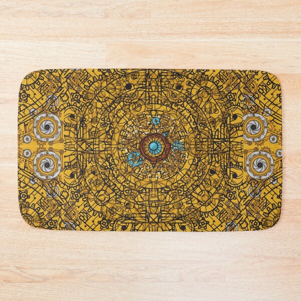 Item preview, Inter connected gear pattern-mustard color designed and sold by Hekatevision.