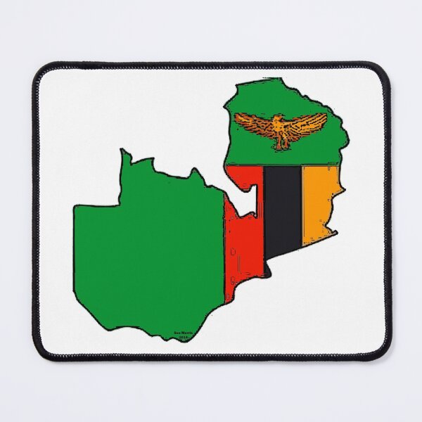 Item preview, Zambia Map With Zambian Flag designed and sold by Havocgirl.