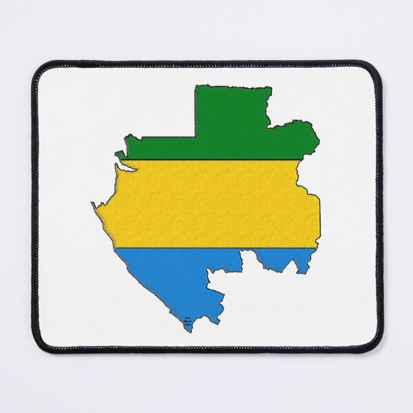 Item preview, Gabon Map With Flag designed and sold by Havocgirl.