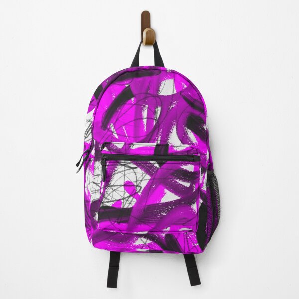 Item preview, Bright Neon Pink Graffiti Abstract Art Oil Painting Design Print Pattern designed and sold by hopecope.
