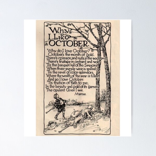 Item preview, Vintage Autumn Illustration Why I Like October  designed and sold by Bellathewilde.