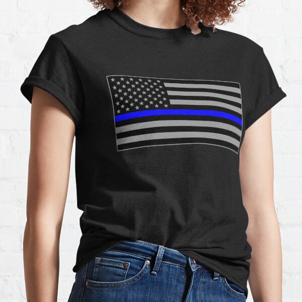 Basic Thin Blue Line American Flag Classic T-Shirt