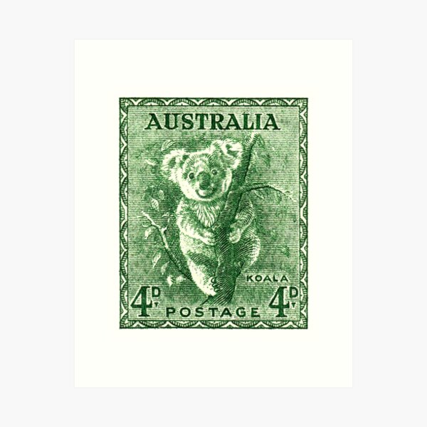 Item preview,  1940 Australia Koala Postage Stamp designed and sold by retrographics.