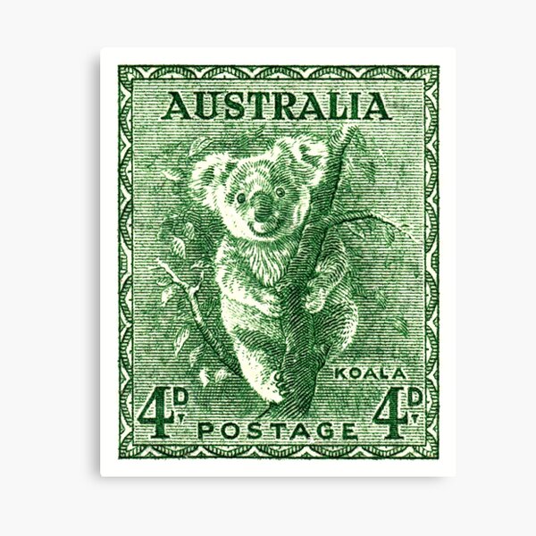1940 Australia Koala Postage Stamp Canvas Print