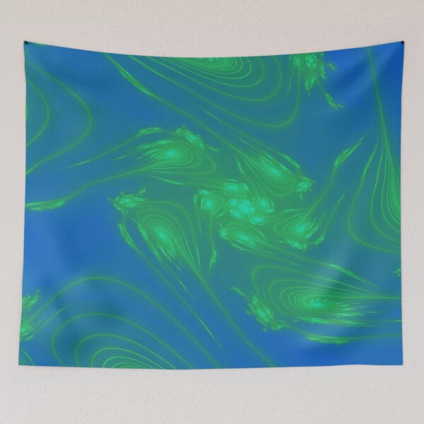 Item preview, Fractal, Tie dye, hippy, Green Blue Flower Array designed and sold by TeesMi.
