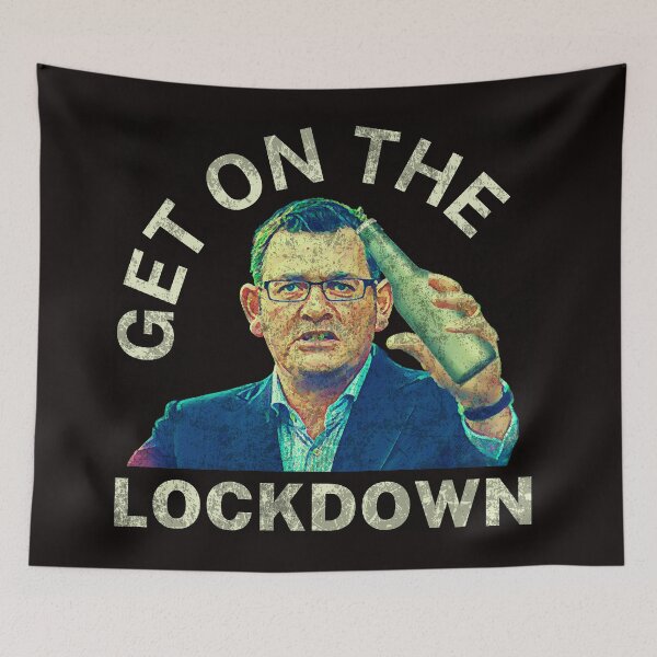 Item preview, Get On The Lockdown | Vintage Retro | Dan Andrews Meme designed and sold by Aussies-R-Us.