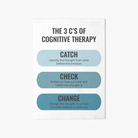 Item preview, 3 C de terapia cognitiva, TCC, terapia cognitivo-conductual, decoración de la oficina de terapia, consejero escolar, pensamientos negativos, psicología, salud mental designed and sold by Therapy Tools For All.