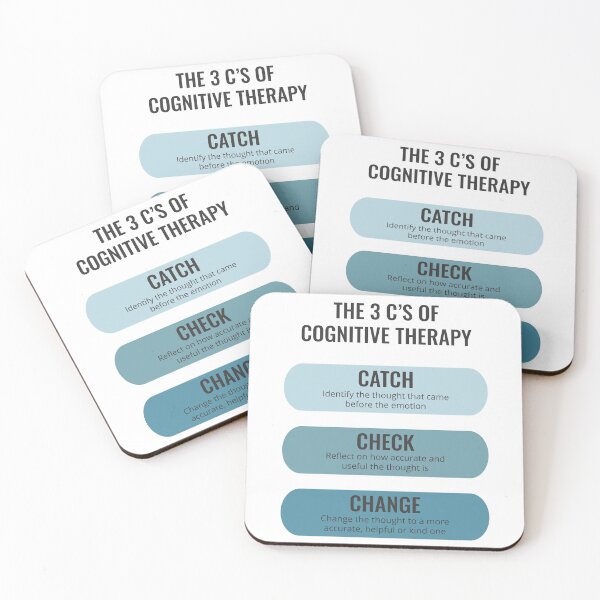Item preview, 3 C's of Cognitive Therapy, CBT, Cognitive Behavioural Therapy, Therapy Office Decor, School Counselor, Negative Thoughts, Psychology, Mental Health designed and sold by Therapy Tools For All.