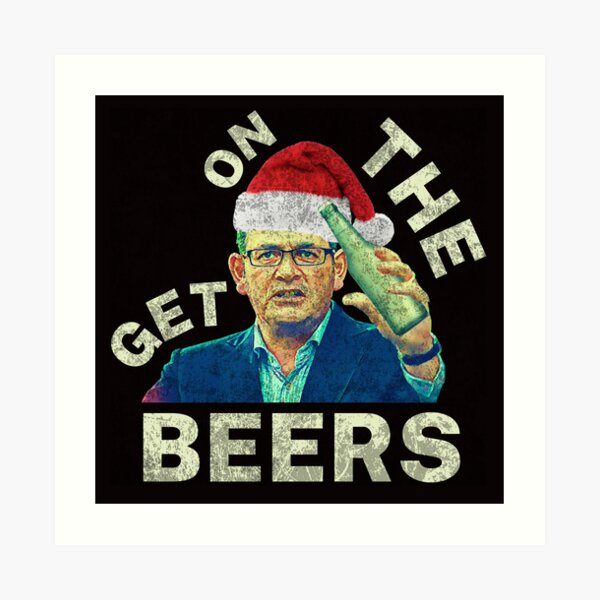 "Get On The Beers Christmas Vintage Retro Dan Andrews Meme" Art