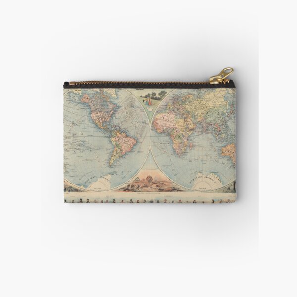 Item preview, Old Map of the World in 1880. designed and sold by ganje.