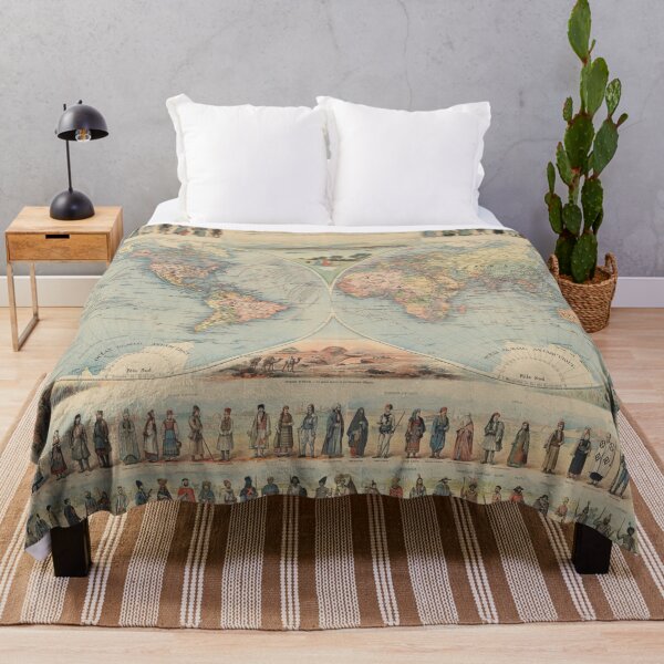 Item preview, Old Map of the World in 1880. designed and sold by ganje.