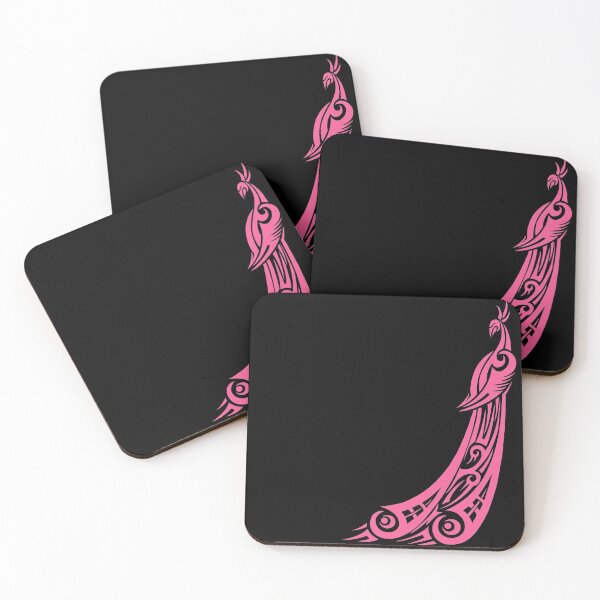 Item preview, Cute Birds Peacock Pink Color Vector Tattoos designed and sold by anjanaartz.