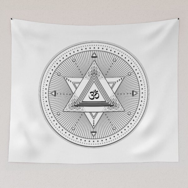 Item preview, Black and White Aum Mandala designed and sold by whosedream.