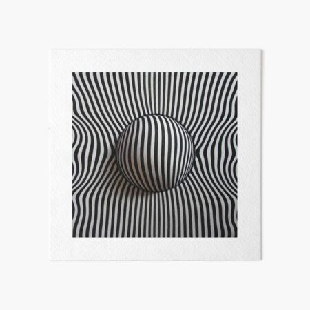 Vista previa del artículo con la obra «Ilusión óptica esférica con líneas en blanco y negro», diseñado y vendido por The Anime Corner.
