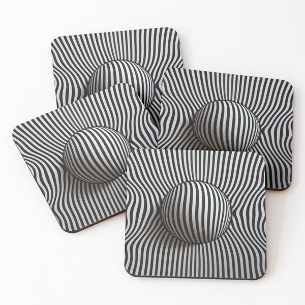 Item preview, Sphere Optical Illusion Black And White Lines designed and sold by The Anime Corner.