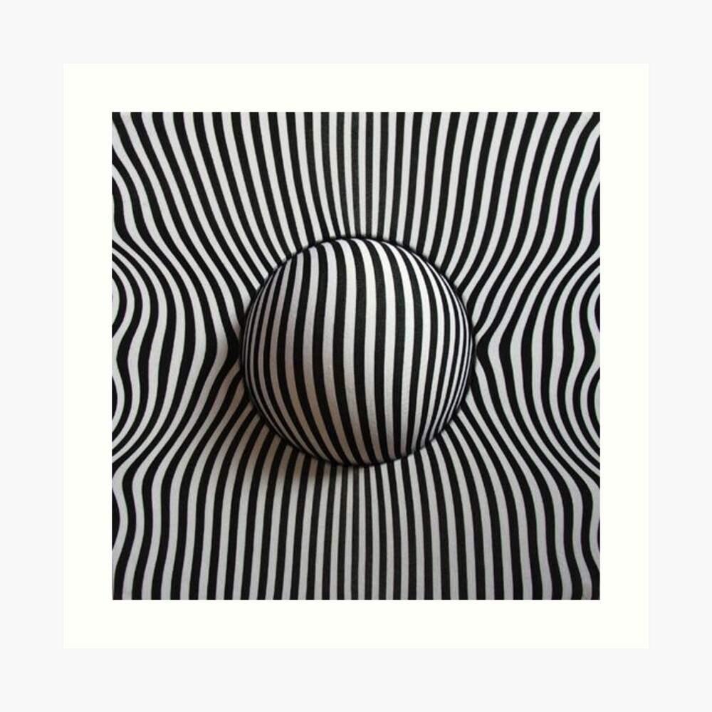 Sphere Optical Illusion Black And White Lines