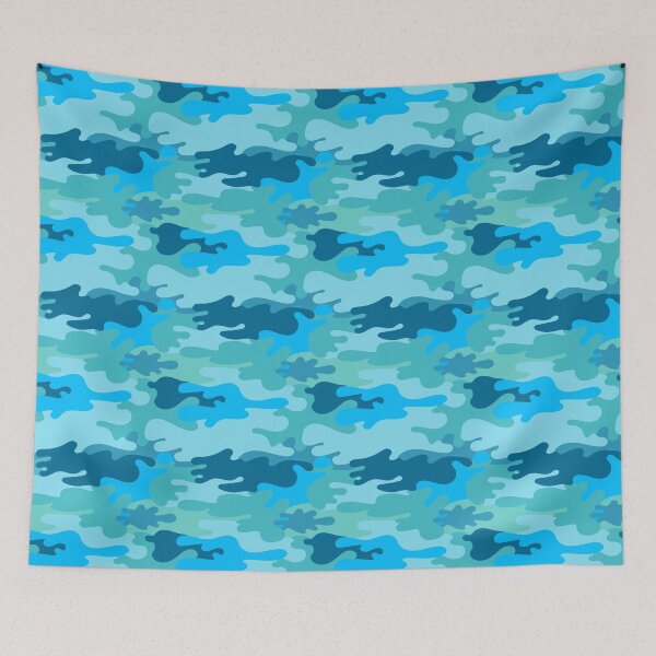 Artikelvorschau, blaues Tarnmuster mit Armeedruck entworfen und verkauft von Camo0godfather.