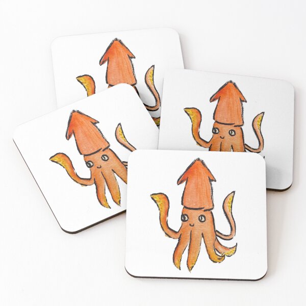 Item preview, watercolor squid designed and sold by cameronkfong.